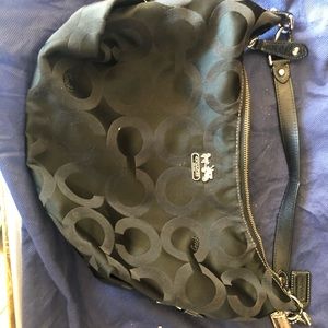 Coach BLK embroidered satchel